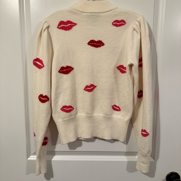 Kate Spade Lips Kisses Sweater Pink and Red Size Small - Picture 10 of 13